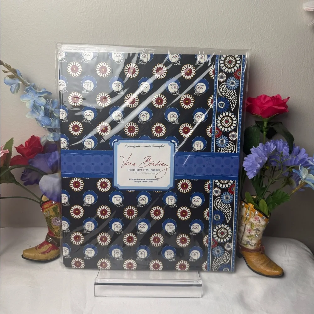 NWT Vera Bradley Night Owl Pocket Folders Retired Rare